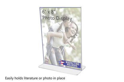 Sign Holder 6"W x 8"H Double Sided Bottom Load Table Tent