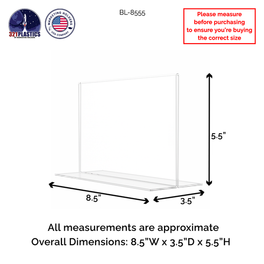 Sign Holder 8.5"W x 5.5"H Double Sided Bottom Load Table Tent