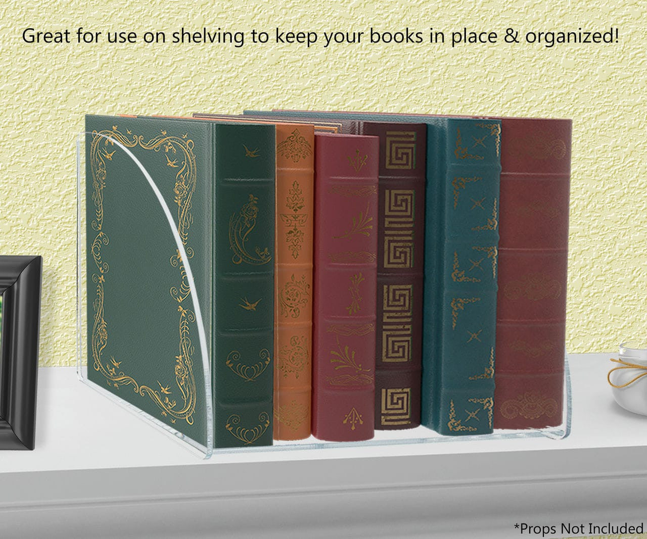Great for use on shelving to keep your books in place and organized
