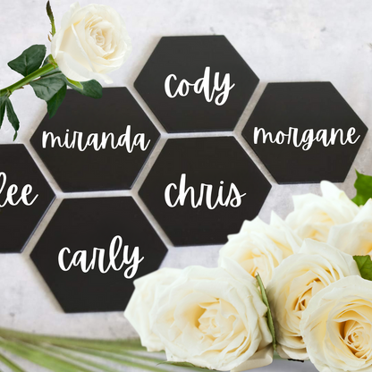 Black Acrylic Hexagon Tiles 10 Pack 0.118" Thick