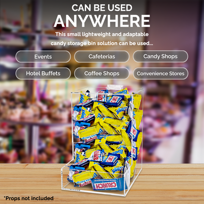 6"W Candy and Mint Food Storage Bin Clear Acrylic