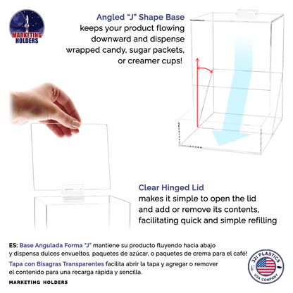 6"W Candy and Mint Food Storage Bin Clear Acrylic