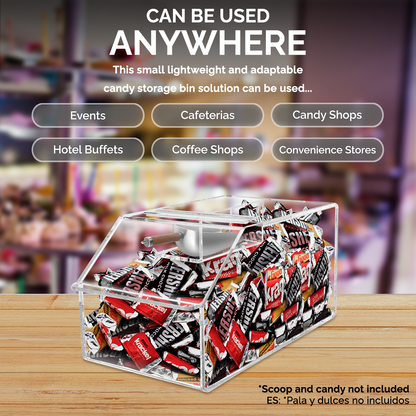 6" Candy and Topping Storage Bin with Scoop Caddy