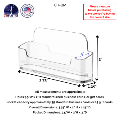 Single Pocket Business Card Holder Acrylic Display Stand