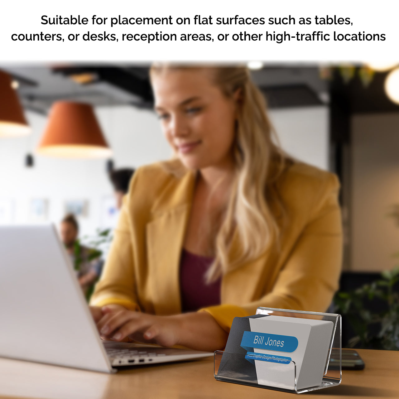 Business Card Holder Countertop Clear Acrylic with Open Sides