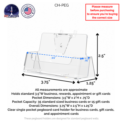 Pegboard Business Card Holder Clear Acrylic Rack Display