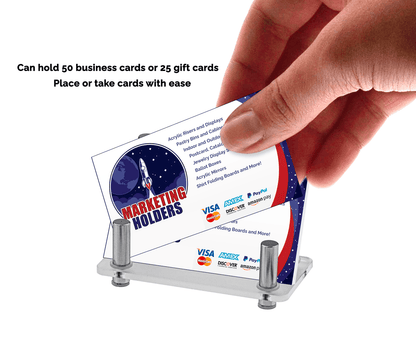 Barbershop Manly Business Card Stand with Chrome Rods