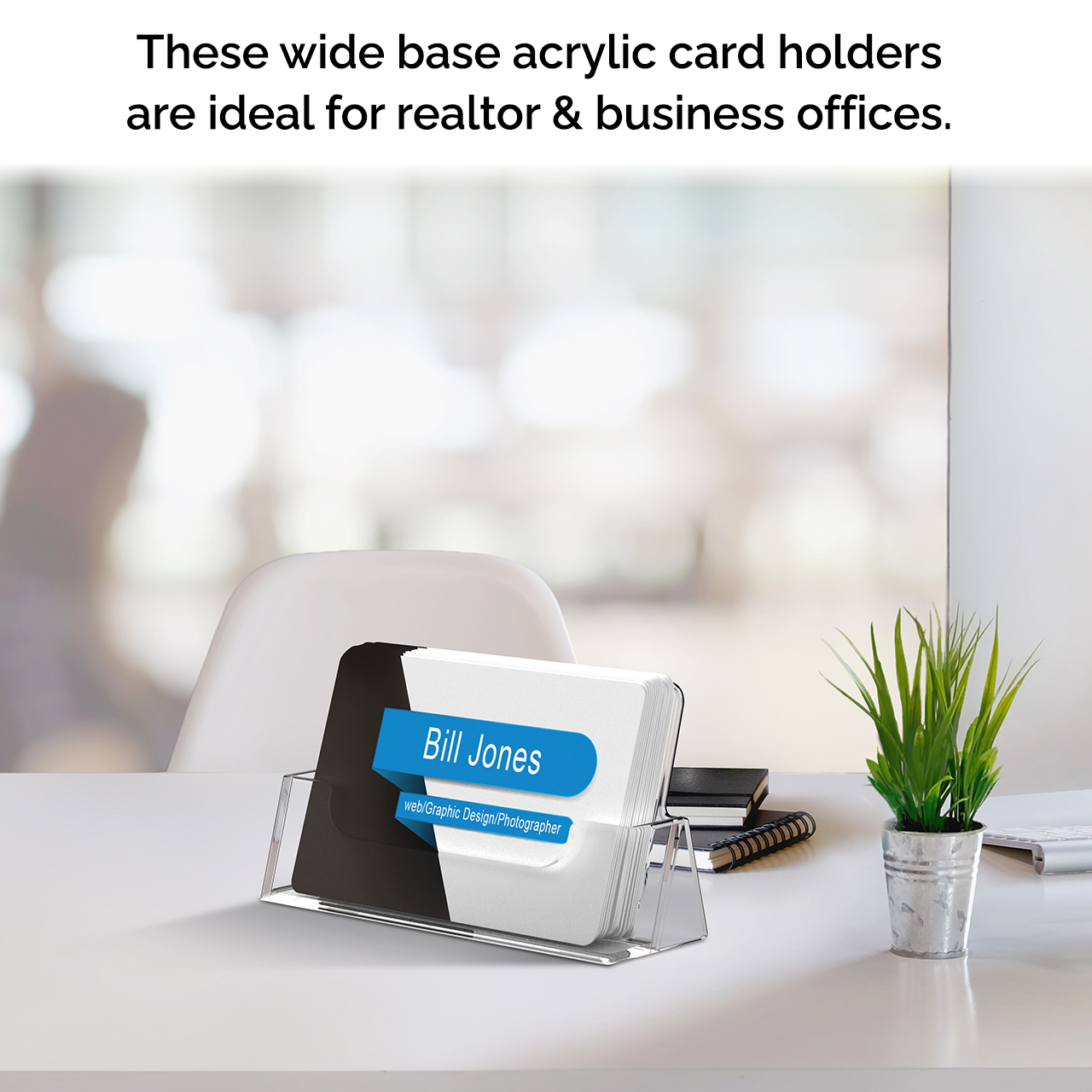 Business Gift Card Holder Horizontal Countertop Display Stand