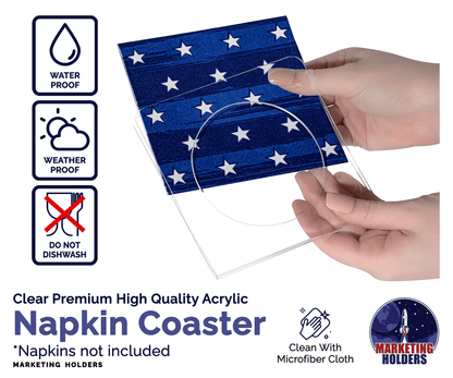 Coasters for Cocktail Napkins Crystal Clear Acrylic