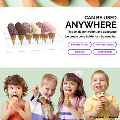 24 Slot Mini Waffle Ice Cream Cone Holder Retail Display Stand Acrylic