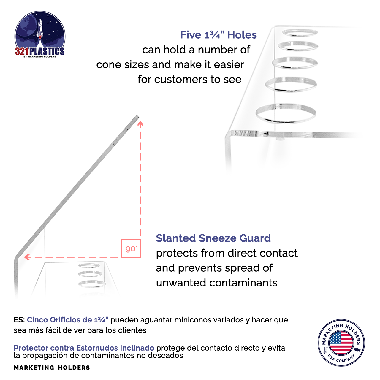 Thick Acrylic Ice Cream Cone Holder