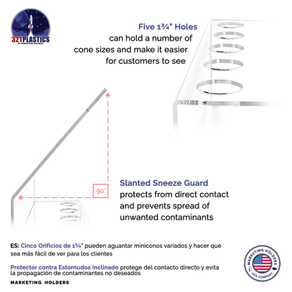 Thick Acrylic Ice Cream Cone Holder