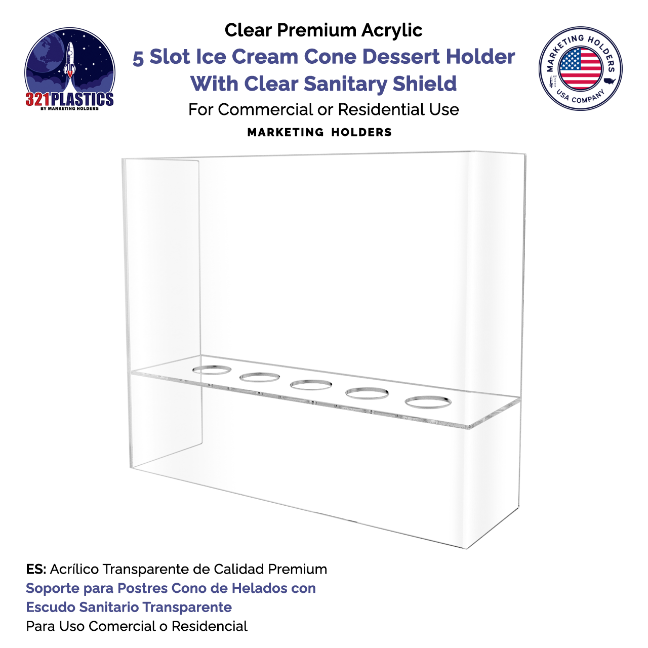 Clear Acrylic Ice Cream Holder