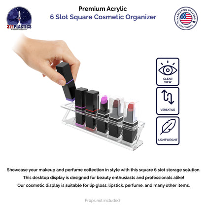 6 Slot Cosmetic Organizer Clear Acrylic Display