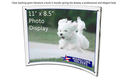 11"W x 8.5"H Curved Sign Photo Holder