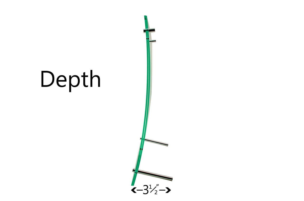 Eight and a half inch wide by Eleven Inch High  Curved Green Edged Sign Holder depth