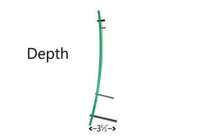 Eight and a half inch wide by Eleven Inch High  Curved Green Edged Sign Holder depth