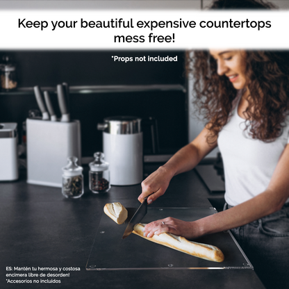 Cutting Board with Lip for Countertops Clear Acrylic
