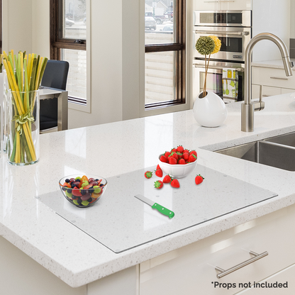 Flat Cutting Board with Rubber Bumpers for Countertops Clear Acrylic