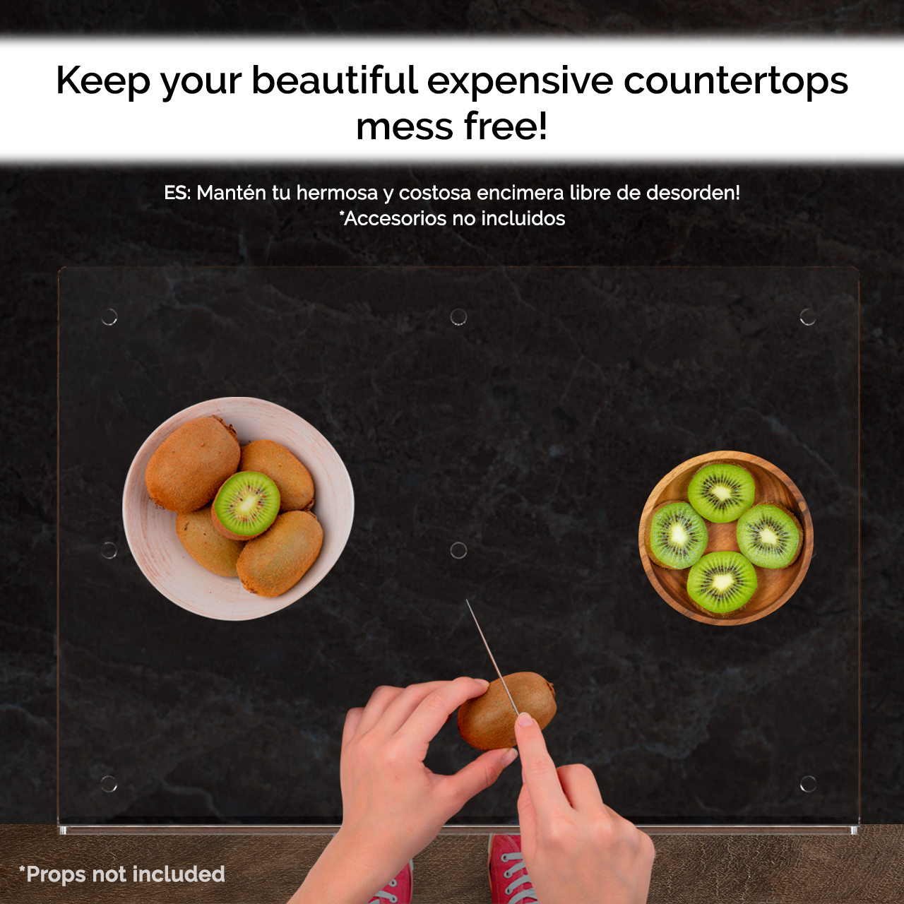 Cutting Board with Lip for Countertops Clear Acrylic