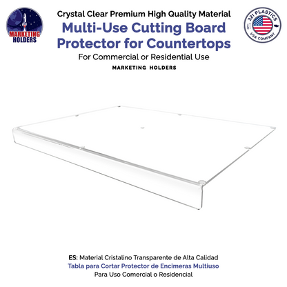 Cutting Board with Lip for Countertops Clear Acrylic