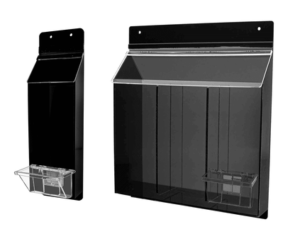 4"W x 9"H Outdoor Trifold Holder Clear and Black with Card Pocket