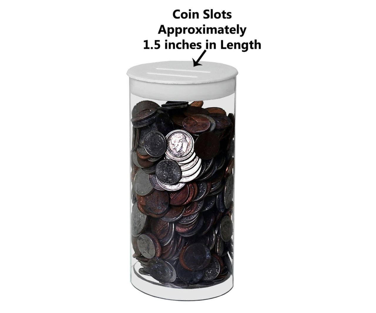 Coin slots approximately one and a half inch in length