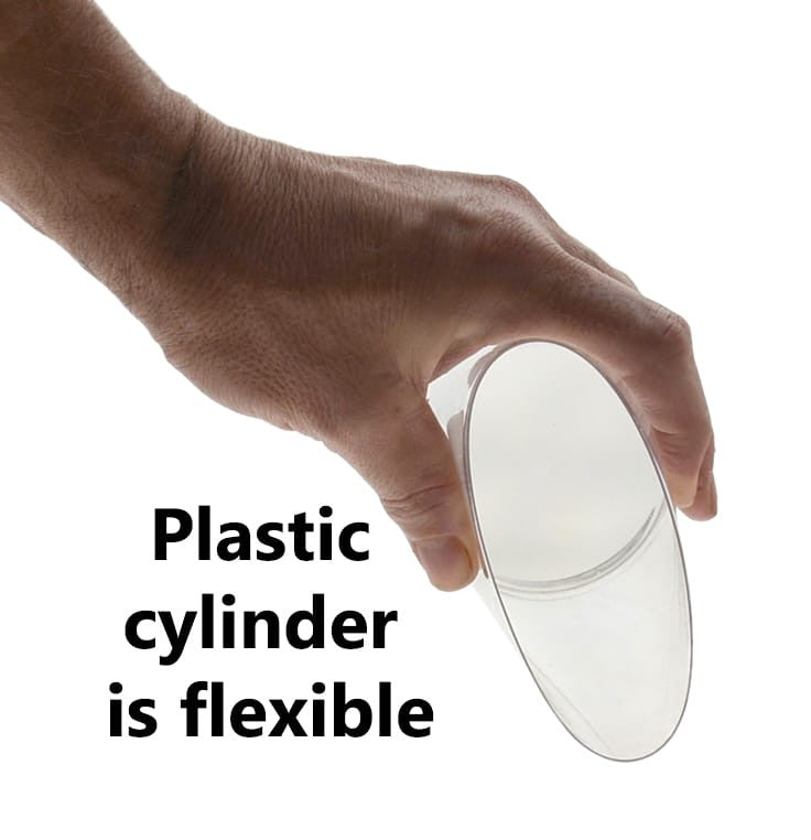 Plastic cylinder is flexible