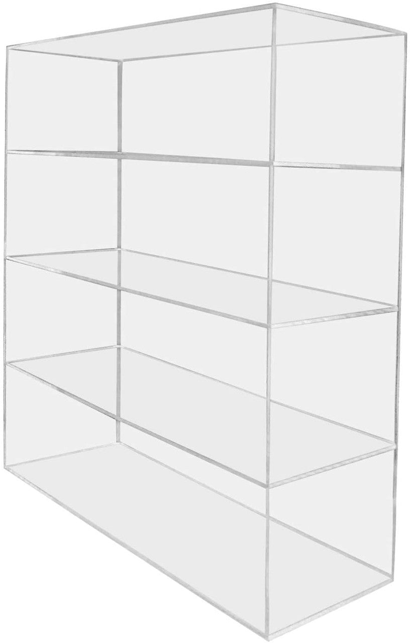 16" x 6" x 19" Retail 3 Shelf Display Case Clear Acrylic Free Standing