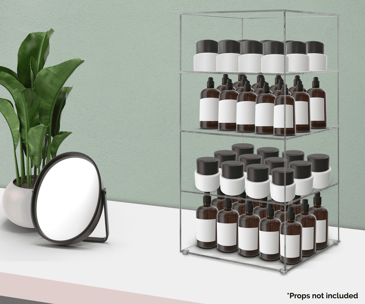 Retail Display Showcase 8"W x 16"H 3 Shelf Storage Cabinet