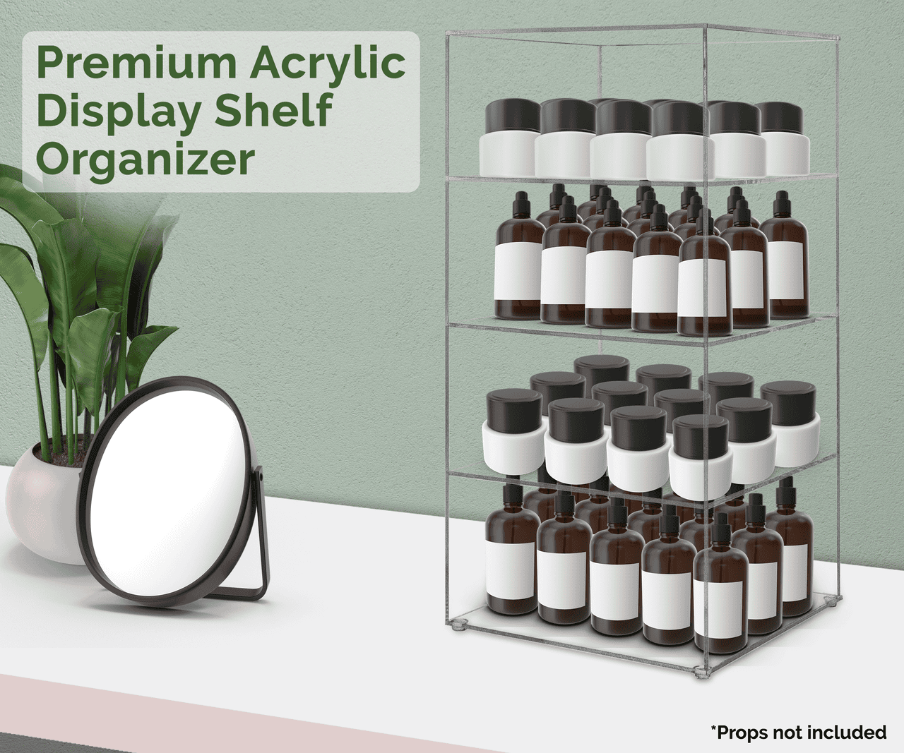 Retail Display Showcase 8"W x 16"H 3 Shelf Storage Cabinet