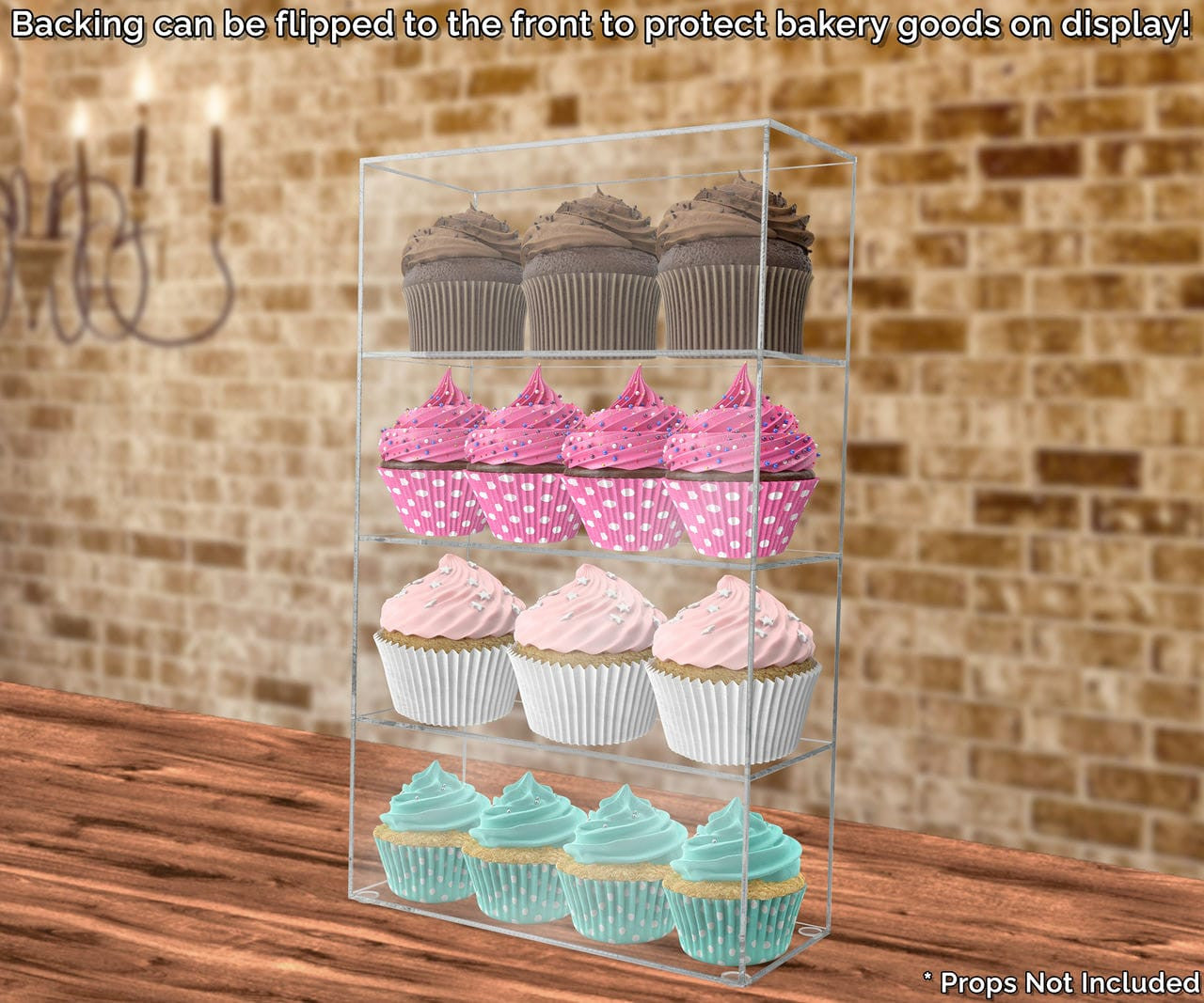 9.5"W x 4"D x 16"H Retail Product Display Cabinet with 3 Shelves