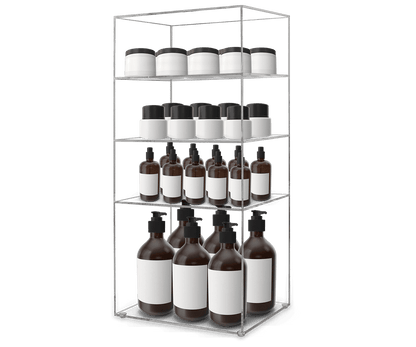 9.75" x 7" x 19.75" Three Shelf Showcase Display Clear Acrylic Cabinet