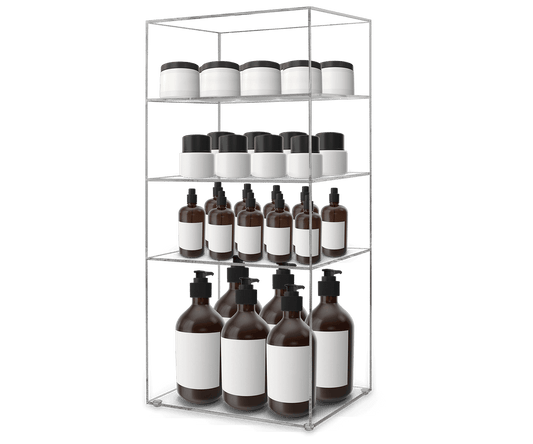 9.75" x 7" x 19.75" Three Shelf Showcase Display Clear Acrylic Cabinet