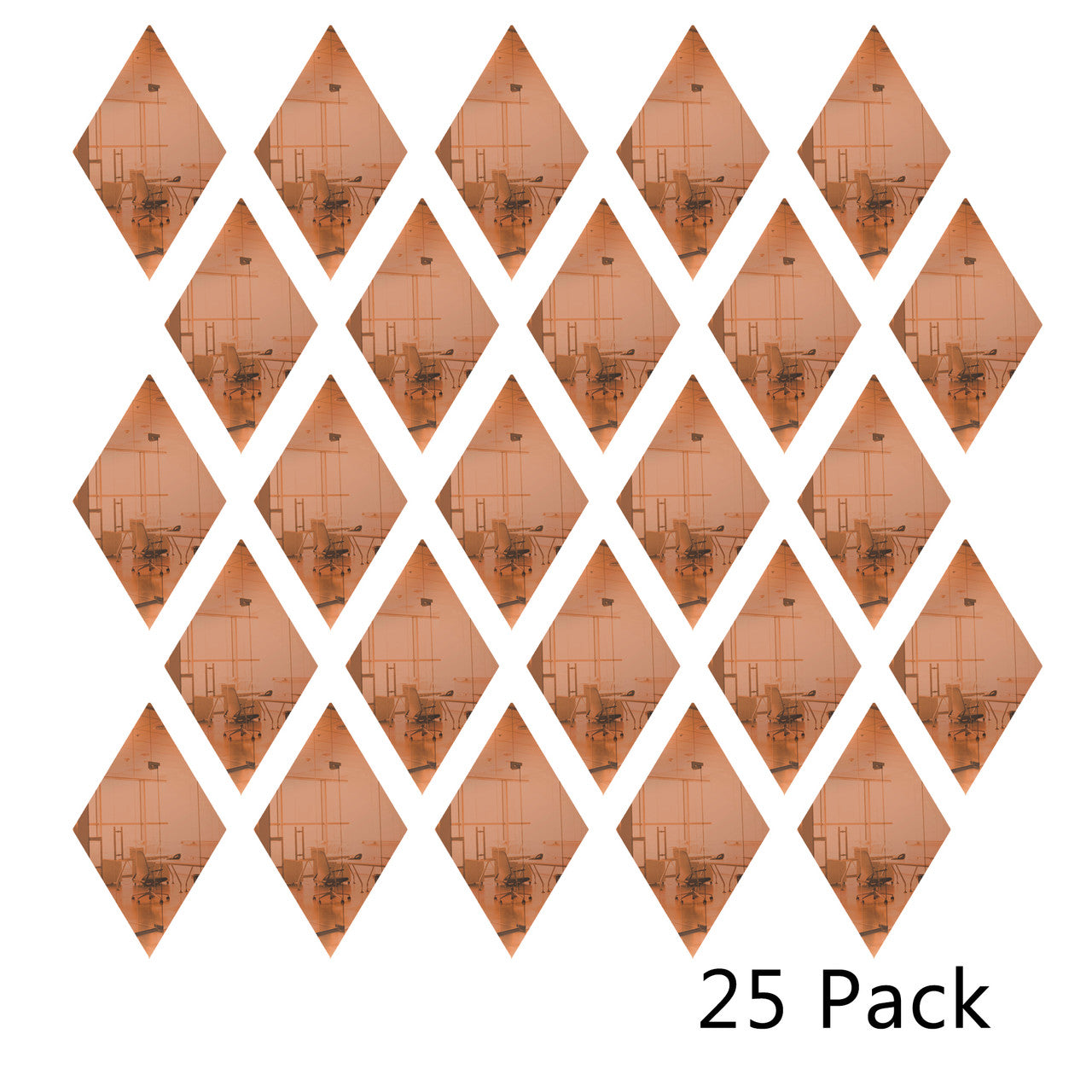 25 Pack Diamond Shaped Mirror Acrylic Pieces for Arts and Crafts