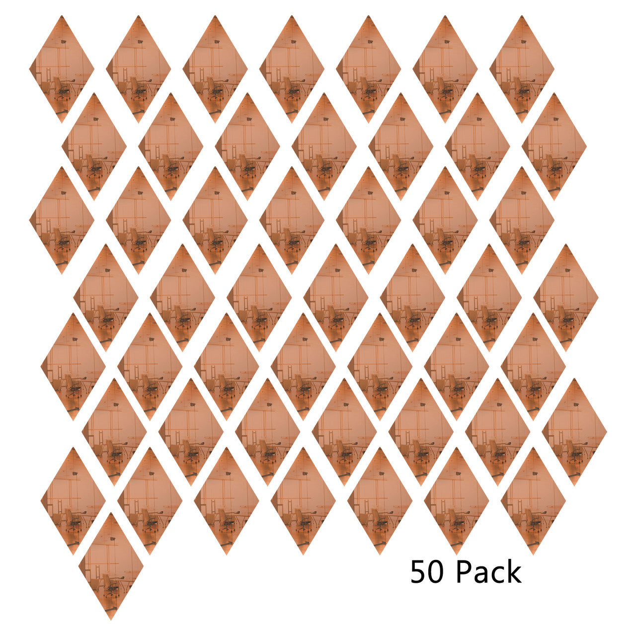 50 Pack Diamond Shaped Mirror Acrylic Pieces for Arts and Crafts