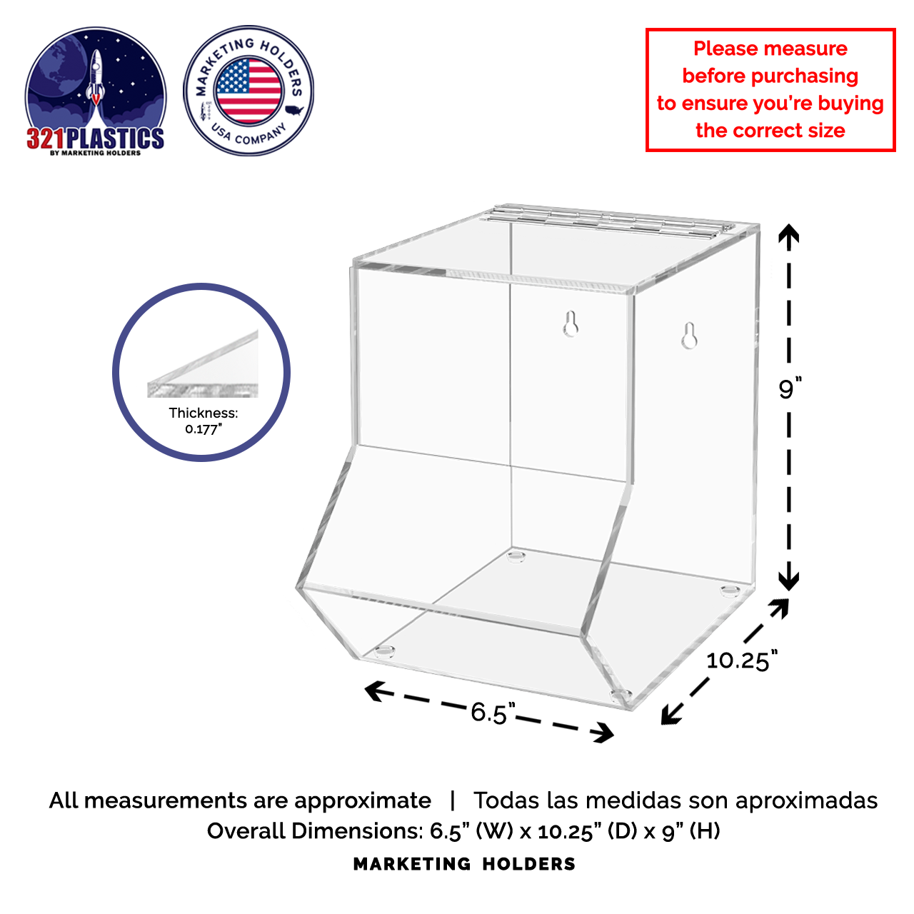 Acrylic Bin with Lid for Organizing Products and Supplies