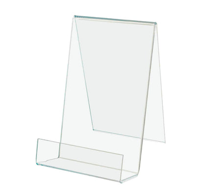 Clear Acrylic Easel with Front Stopper front view