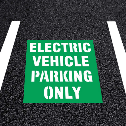 ELECTRICAL VEHICLE PARKING ONLY Stencil 12" Letters