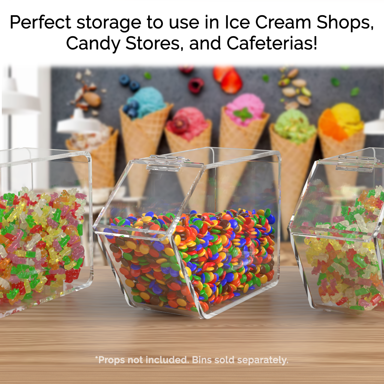 Candy and Ice Cream Toppings Bin Cereal and Snack Food Storage