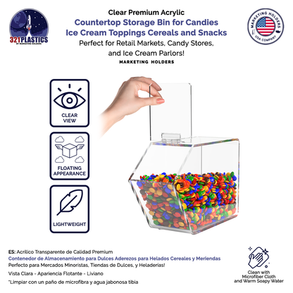 Candy and Ice Cream Toppings Bin Cereal and Snack Food Storage