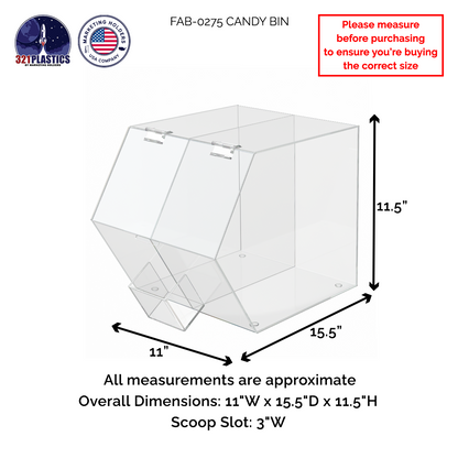 Candy and Topping Storage Bin Double Compartment with Scoop Caddy