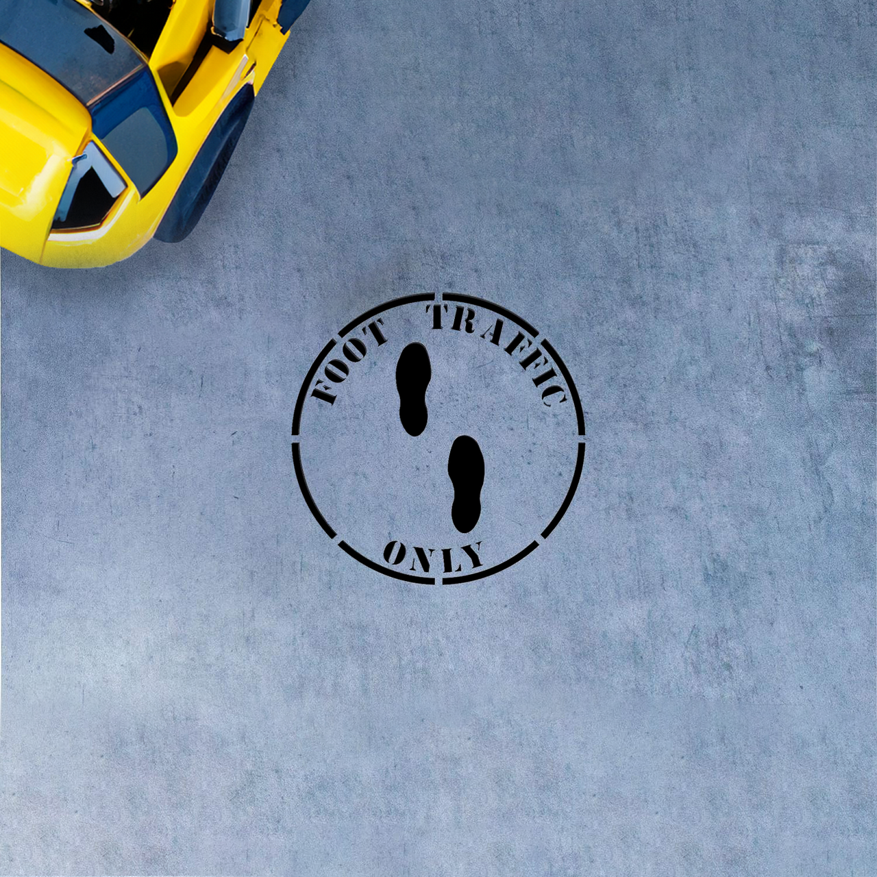 FOOT TRAFFIC ONLY Stencil for Painting Floors and Pavement