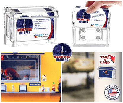 Mobile Marketing Magnetic Business Card Holder with Lid Outdoor