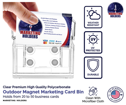 Mobile Marketing Magnetic Business Card Holder with Lid Outdoor