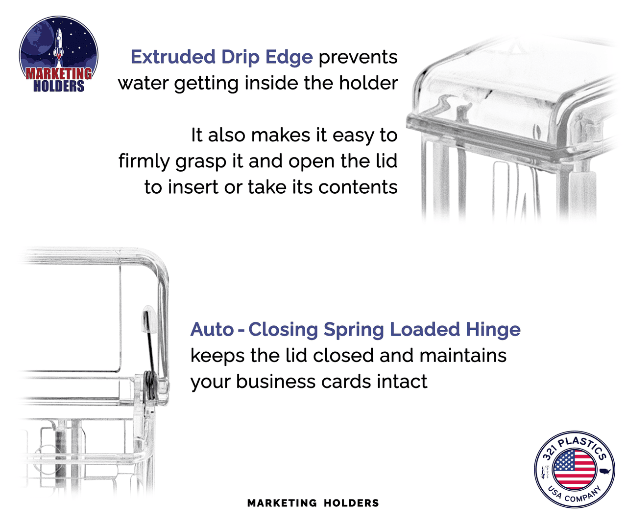 Mobile Marketing Magnetic Business Card Holder with Lid Outdoor