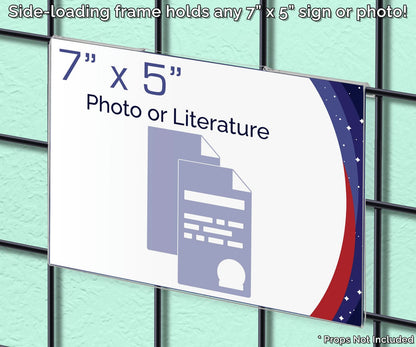 7"W x 5"H Gridwall Sign Display Retail Office Literature Sleeve