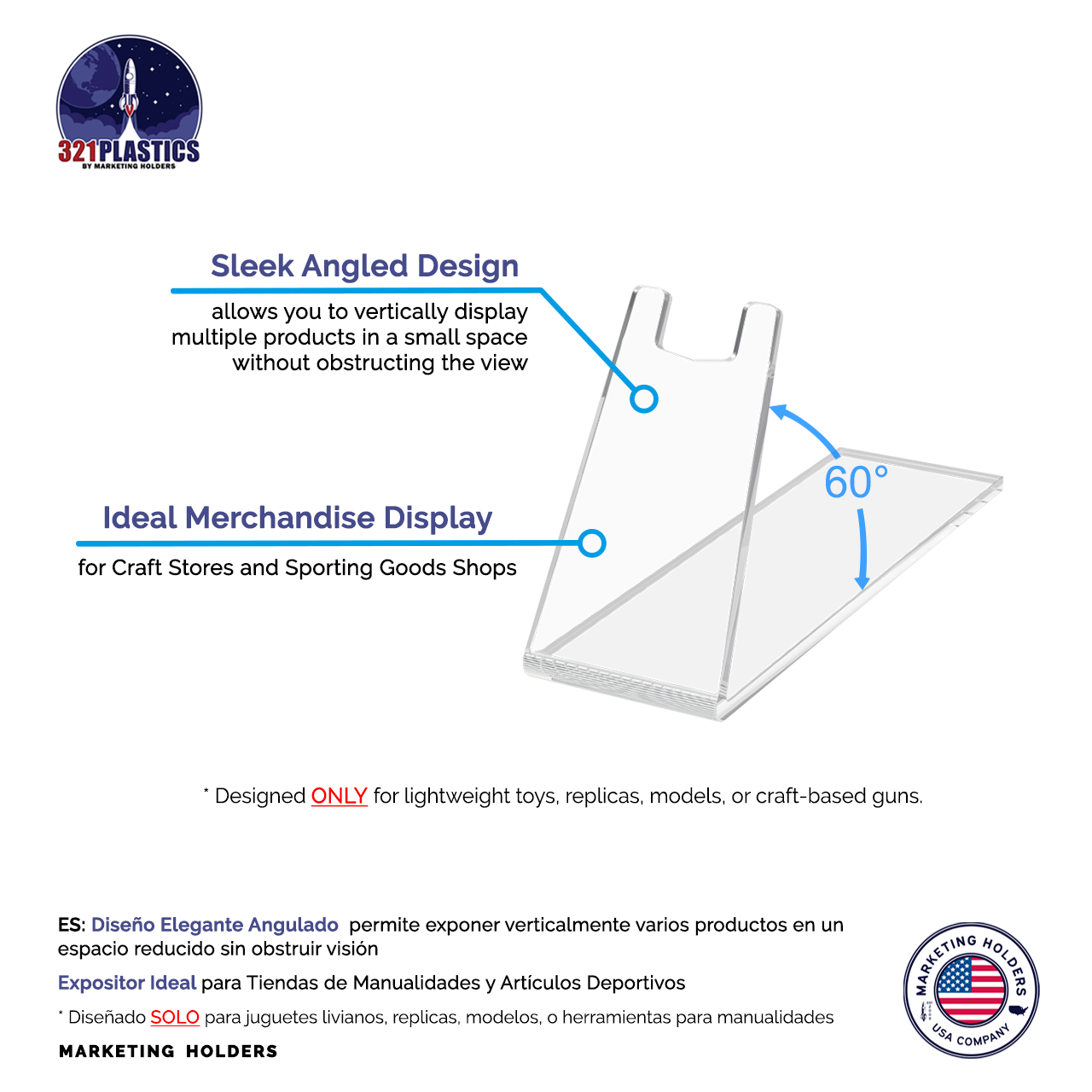 Acrylic Gun Display Model Toy Stand for Retail Tabletops