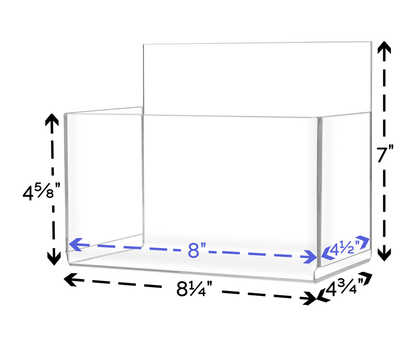 8"W Bulk Display Storage Bin Compartment with High Back