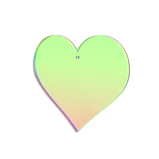 Heart Shaped Iridescent 3" Acrylic with Hole for Crafts and Party Decor